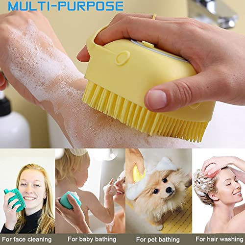 Image of Silicon Massage Bath Brush Hair Scalp & Bathing Brush For Cleaning Body Scrubber Blood Circulation Shampoo Dispenser Bathing Tool | Brushes, Men & Women
