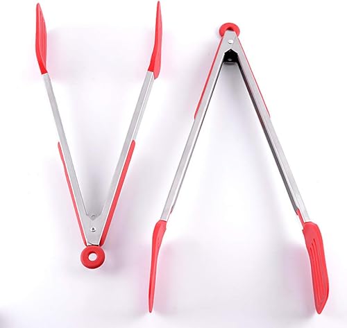 Miniatura 2 de Hemoton Abrazadera de barbacoa Abrazadera de alimentos Pinzas de barbacoa de acero inoxidable Soportes de sartén resistentes al calor Pinzas de