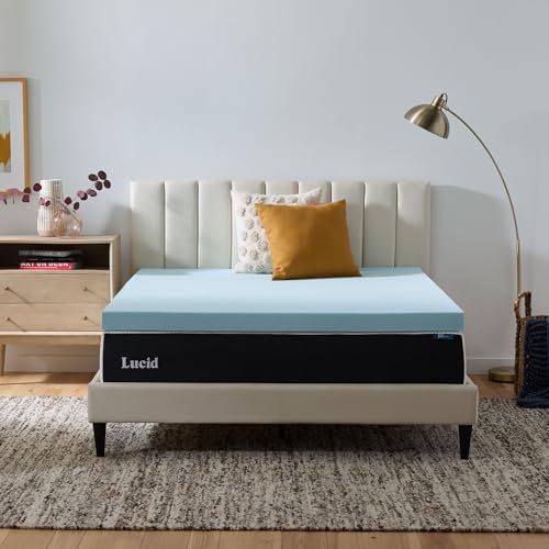 LUCID 3-inch Ventilated Gel Memory Foam Mattress Topper - King