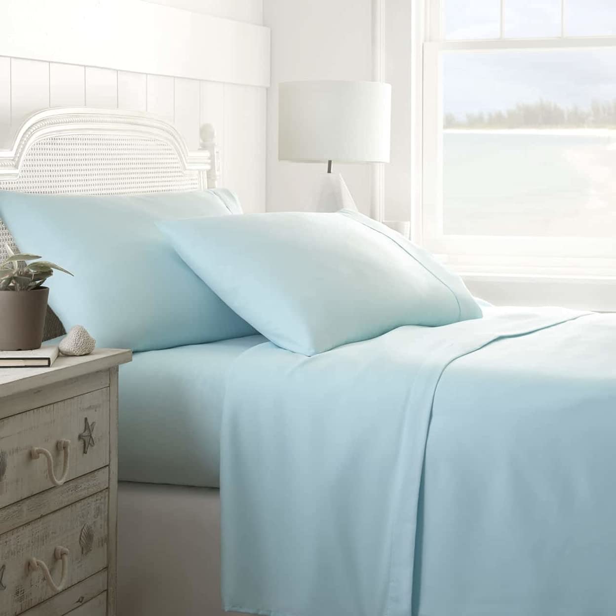 ienjoy Home BC-3PC-TWINXL-AQUA Bed Sheet Set, Twin/X-Large, Aqua (BC-4PC-TWINXL-AQUA)