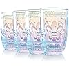 Joeyan Highball Drinking Glasses Set Of 4, 350ml Embossed Water Glasses - View #9