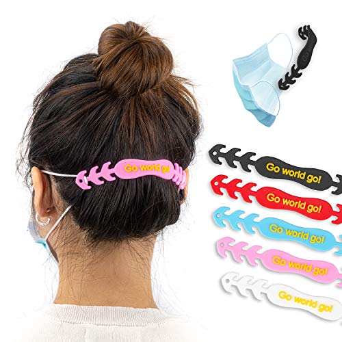 Salvaorejas para Mascarillas (Pack x10 uds. varios colores), Protector Orejas, Sujeta Mascarillas, Extensor Mascarillas Orejas, Gancho para Orejas Ajustable (10 unidad)