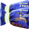Outdoor Faucet Covers for Winter Freeze Protection, Hose Bib Covers for Winter, Water Spigot Cover Winter Insulated, 2 Pack 6.7" x 9.5" Pipe Insulation Cover Socks Outside Faucet Freeze Protector Blue