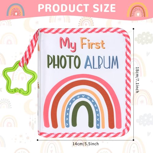 Zoiiwa HX0668 Baby'S My First Family Album Soft Photo Cloth Book Boho Rainbow My First Book Of Photos Baby Memory Album Gift Holds 4X6 Pictures thumb #1