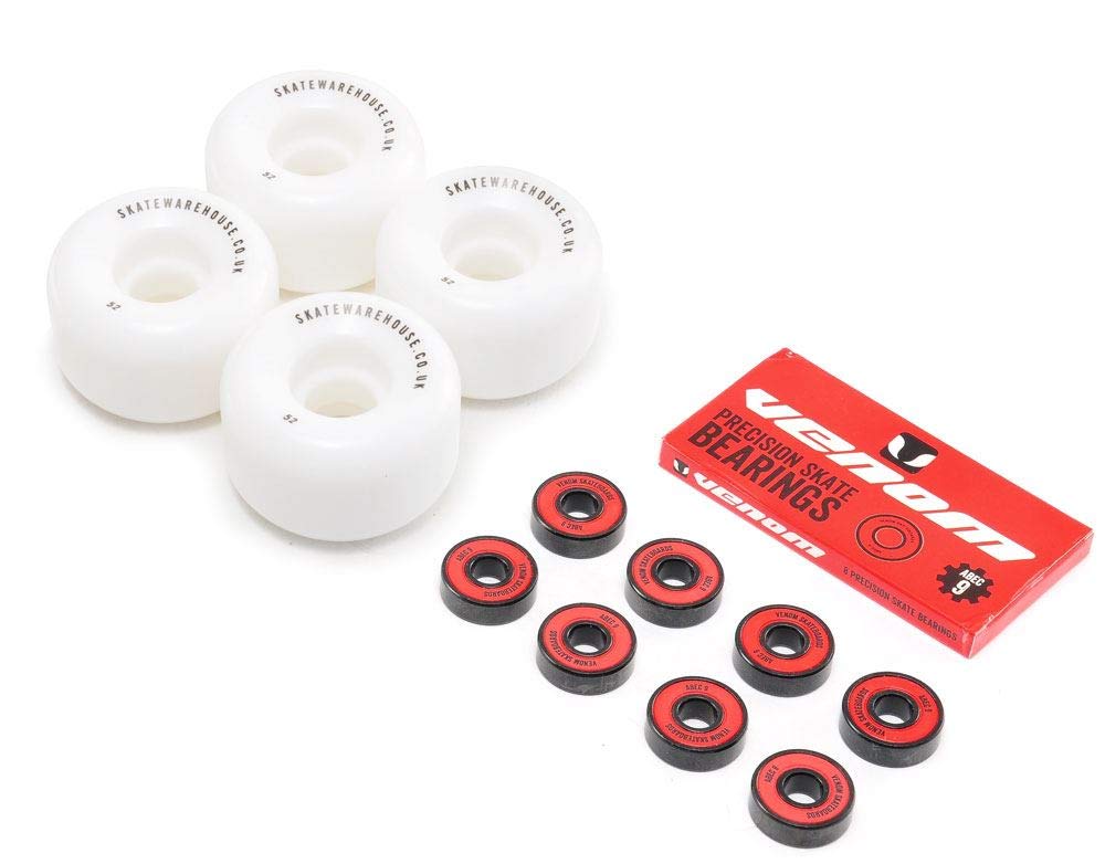 SkatewarehouseConical Skateboard Wheels & Venom ABEC 9 Bearings Pack
