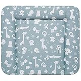 alvi wickelauflage kuschel Einseitig gemustert Alvi Wickelauflage Molly Folie Zootiere puderblau 75x85 cm