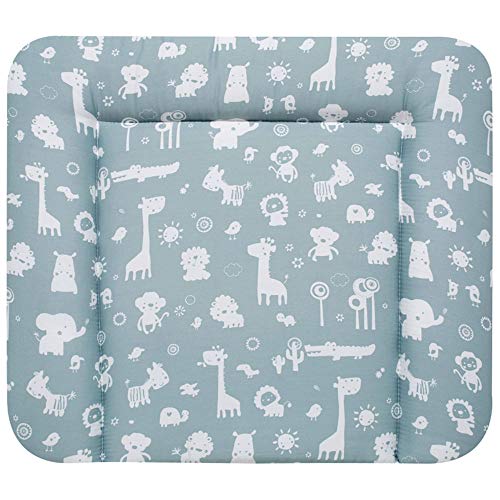 Alvi Wickelauflage Molly Folie Zootiere puderblau 75x85 cm