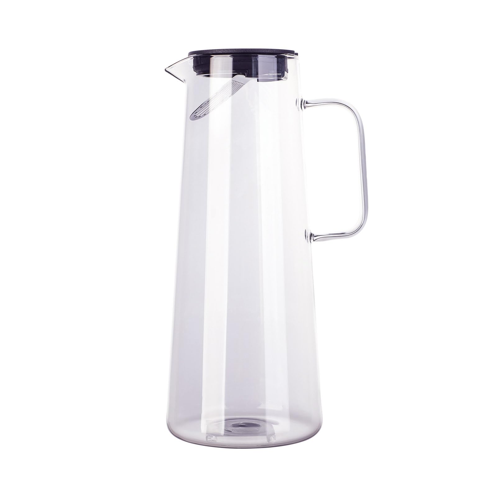 REDANT 2 Quart Glass Pitcher with Lid, Cold Brew Coffee Maker, Glass Water Pitcher for Drinks, Mason Jars Iced Tea Maker, Jarras Para Aguas Frescas, Half Gallon Ice Tea Pitcher for Fridge (Grey)