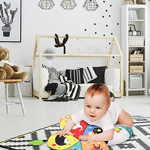 HOVCEH Cojín para Bebés, Cojín Juguete Sensorial para Bebé Recién Nacido, Llama Crece Conmigo, Ejercicios Para Cuello Y Cabeza, Multicoloured Cover