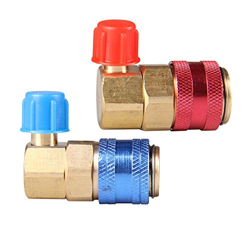 big-autoparts R134A AC Manifold Gauge Conversion Kit High/Low Quick Manifold Adapter Fitting 1/4 Inch Air Condition Coupler,2 Pack