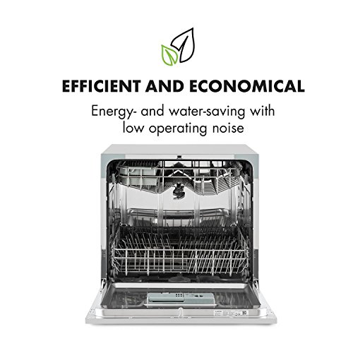 Klarstein Amazonia 8 - vaatwasser, vaatwasser, vrijstaand, semi-geïntegreerd, 206 kWh/jaar, 55 cm breed, 8 couverts, 6 programma's, Aquastop, zilver - Afbeelding 6