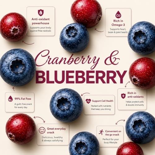 Image of Zucchero Dried Cranberry and Blueberry Blend (800g) - Sweet & Tangy | 99% Fat Free | Antioxidant Booster Pack| American Superior Berry Blend| Made with real Berries| Lab Tested