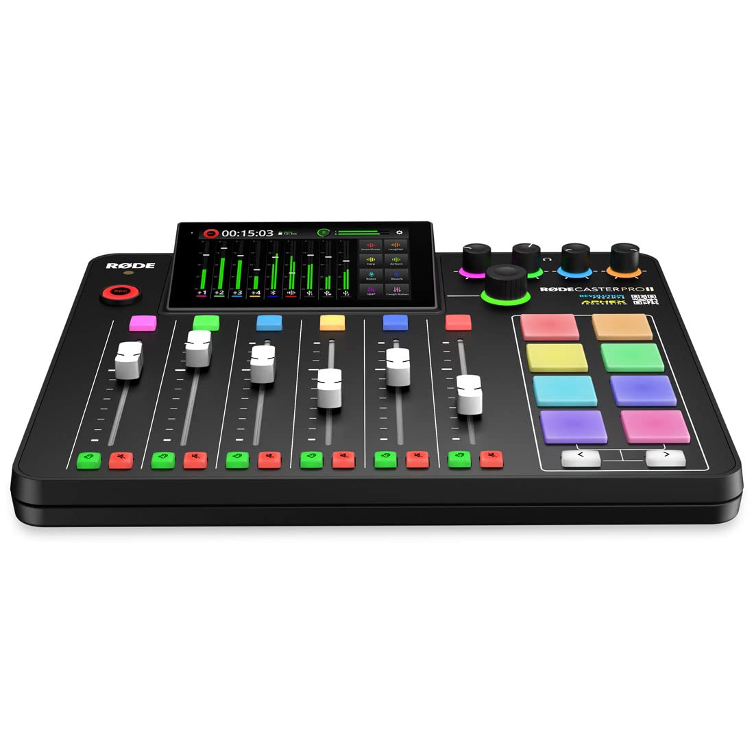 Rode Rodecaster Pro II Podcast Station de mixage + microphone Rode Podmic Noir + câble Keepdrum XLR