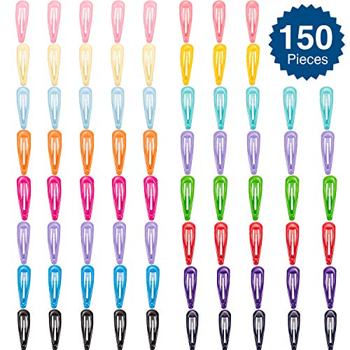 150 Pieces Snap Hair Clips 2 Inch Solid Candy Color No Slip Metal Hair Barrettes for Girls Women Accessories 15 Colors