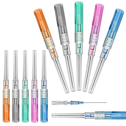 Catheter Piercing - Autdor 10Pcs Mixed Catheter 14G 16G 18G 20G 22G IV Catheter Ear Nose Piercing Hollow for Lip Tongue Belly Cartilage Piercing Kit Piercing Supplies
