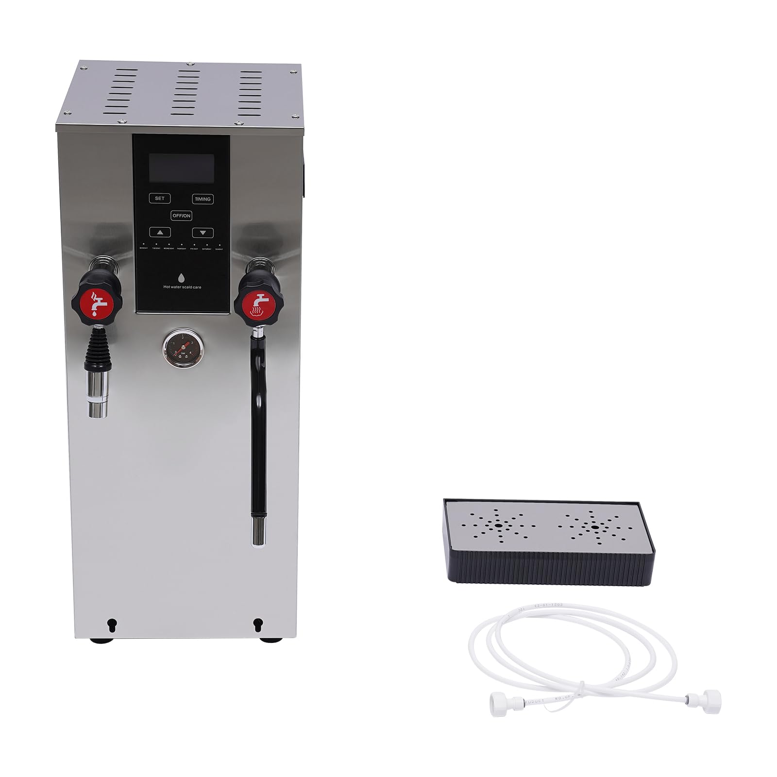 Commercial Steam Boiler, Multifunctional Milk Frother 12l Steam Milk Frother Automatic Boiling Electric Milk Frother Led Display Espresso Tea Coffee Shop Dessert Shop Hotel Milk
