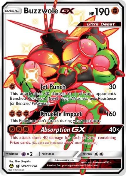Pokemon - Buzzwole GX - SV68/SV94 - Hidden Fates - Shiny Vault - Full Art Card