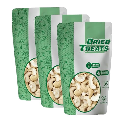 Image of Dried Treats Kaju Tukda (Cashew Broken) 600 Grams (200gm X 3) | High Protein Cashew Kernels for Energy, Fiber and Immunity | Delicious Crunchy Nutritious Small Size Cashew Nuts | Tasty Chota Tukda Kaju for Kheer, Halwa and Biryani