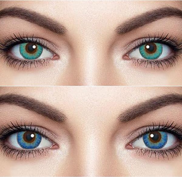 Diamond Eye 2 Pair Monthly Aqua and Blue Colored 0 Power Monthly Contact Lenses for Eyes Men and Women with Lens Case (B0BYVHQF5N) Amazon Price History, Amazon Price Tracker
