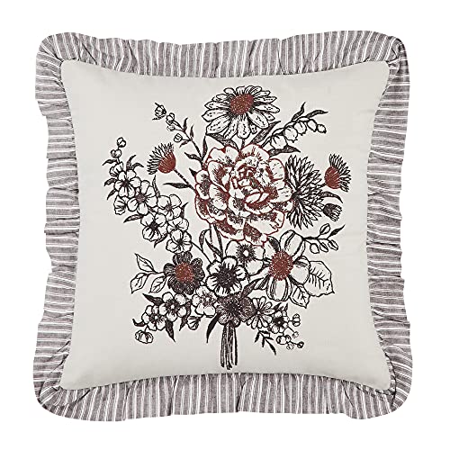 VHC Brands Florette Floral Bouquet Ruffled Pillow 18×18