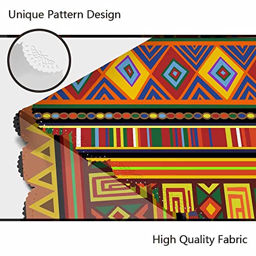 Aoyego Ethnic Art Tablecloth Round Colorful Table Cloth 60 Inch Geometry African Tablecloths Mexican Exotic For Dining Room, Party, Banquet Decor #TOP4