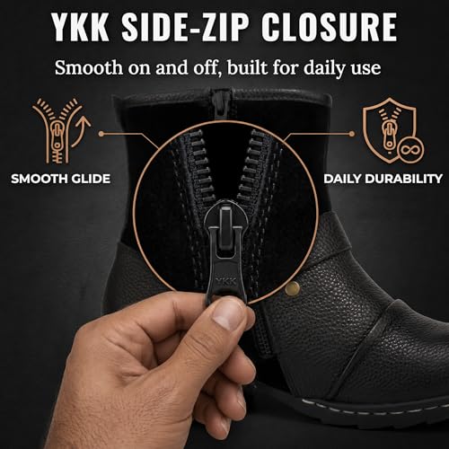 Image of Motorcycle Boots Men Fashion Leather Ankle Chukka Boots Casual Riding Lace up Shoes AF001-3