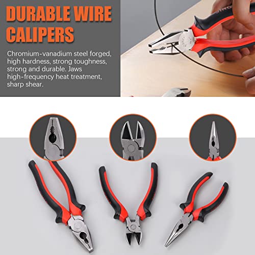Tanstic 7Pcs Pliers Set, Including Groove Joint Pliers, Locking Pliers, Adjustable Wrench, Lineman's Plier - Image 4