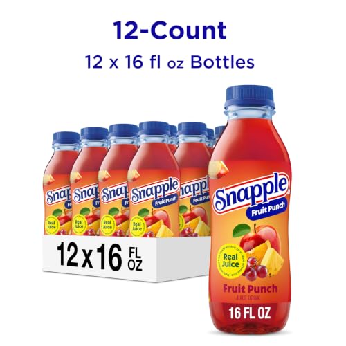 Image of Snapple Fruit Punch Juice Drink, 16 fl oz recycled plastic bottle, Pack of 12