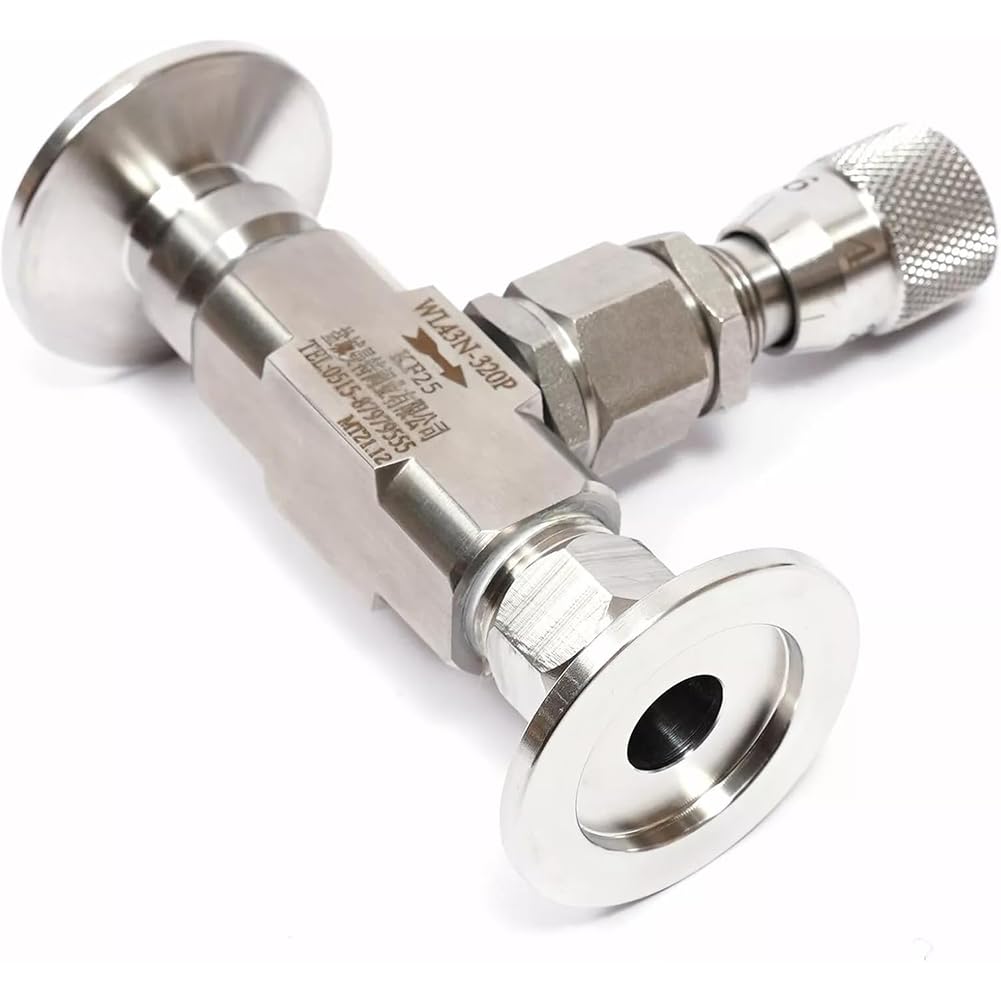 Válvula de aguja de vacío, controlador regulador de flujo de micrometría para agua, gas, aceite, válvula de aislamiento de acero inoxidable 304, ajuste KF40