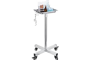 VEVOR Mayo Stands: Medical Tray on Wheels with Adjustable Height