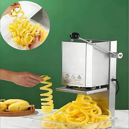 Máquina corta papas espiral de acero inoxidable automática miniatura 3
