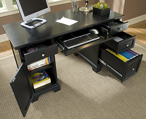 Image of Homestyles Bedford Black Pedestal Desk
