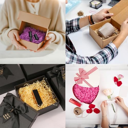 300g Füllmaterial Geschenk, Holzwolle Füllmaterial zum Dekorieren von Geschenkkörbe, Mehrere Farboptionen und Reichhaltigere Kombinationen, Mehrfarbig Verpackungsmaterial Füllmaterial (Holzfarbe)