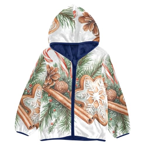 Christmas Cookie and Cinnamon Girls Fleece Jacket Girls Fall Jacket Girls Zip Up Hoodie Girls Sherpa Jacket 2-10T