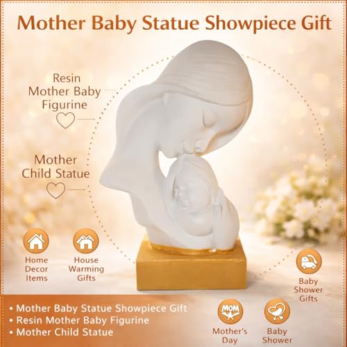 Image of CraftVatika Mother Baby Statue Showpiece Gift, Mother Baby Figurine, motherr Child Statue, Home Decor Items, House Warming Gifts Mother's Day, Baby Shower Gifts for Mom to be