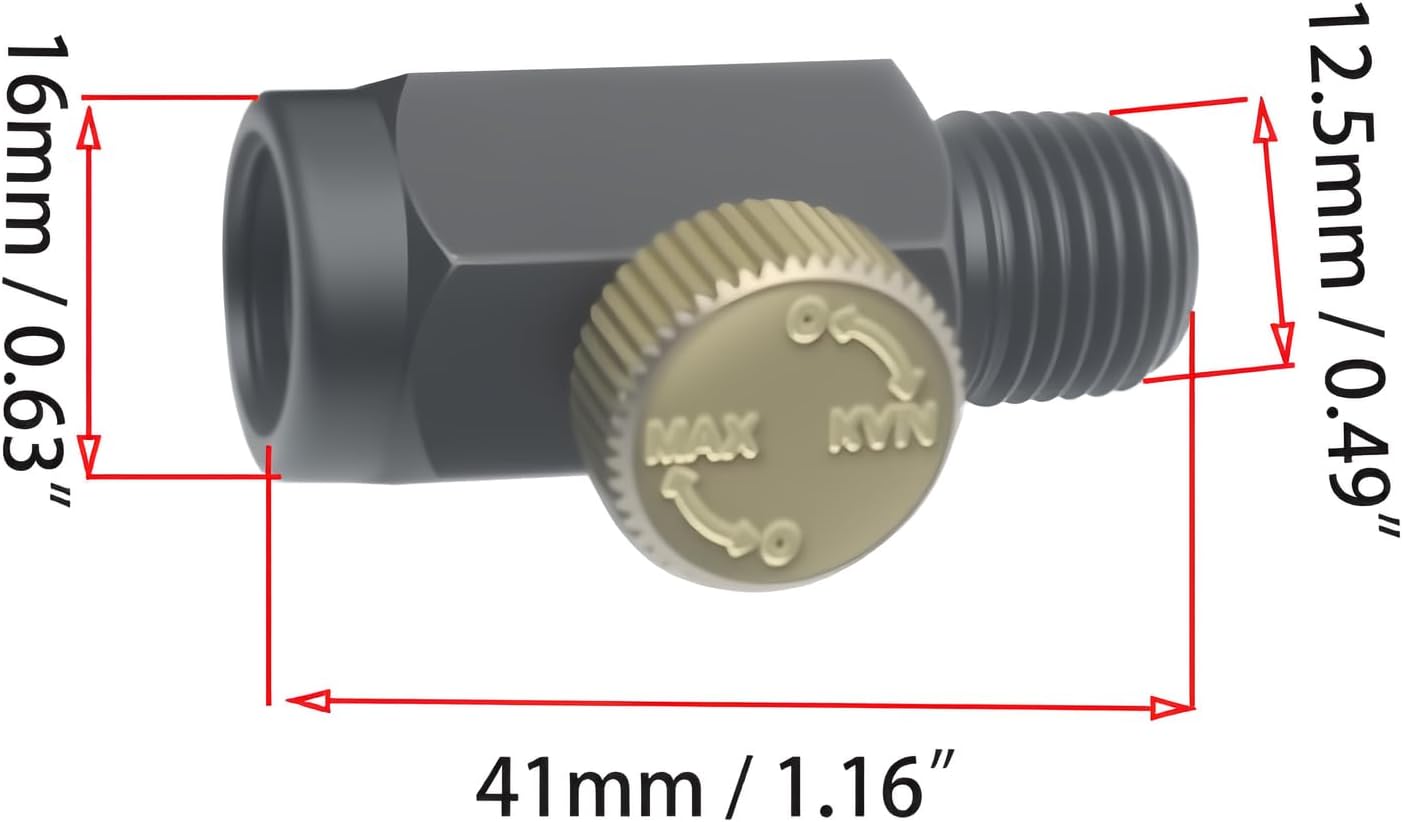 2 Pcs Brass In-Line Air Flow Regulator Adjustable 1/4" NPT Male & Female In-Line Air Flow Valves Air Pressure Compressor Control Tool (Black)