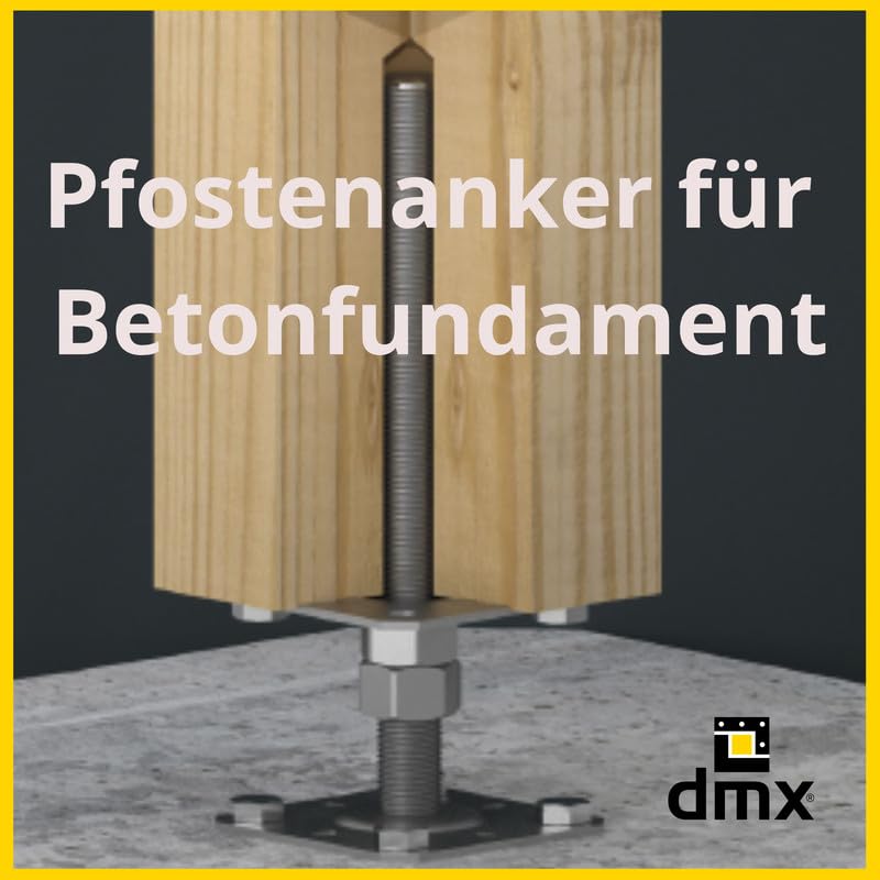 Pfostenträger höhenverstellbar 50 bis 200 mm- Pfostenträger aufschrauben - Stützenfuß - Pfostenanker - Anker - höhenverstelbar zum Aufschrauben - - PSR M20 - M20 100x253
