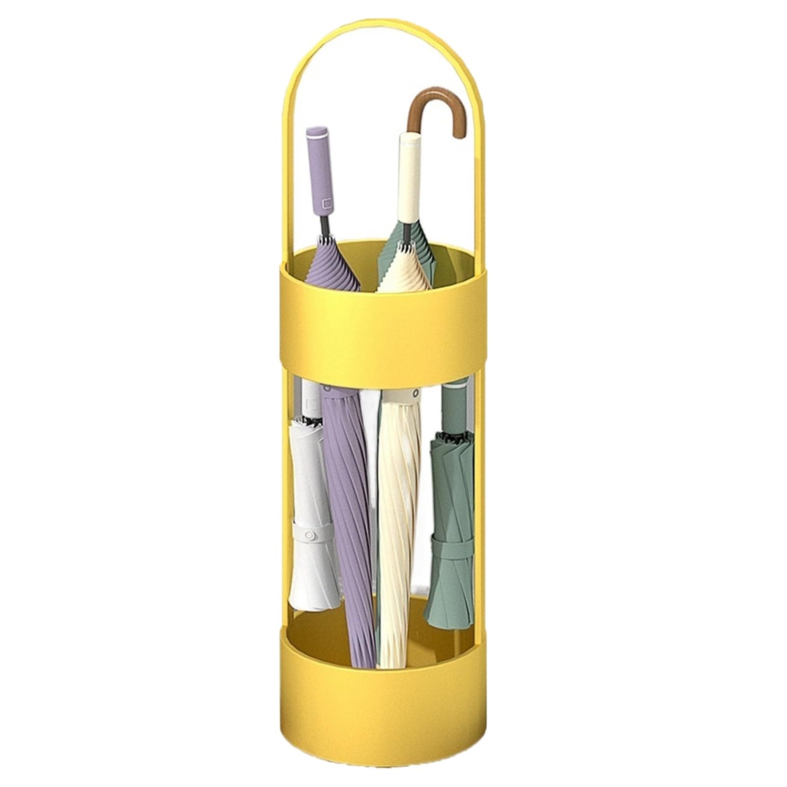HYLYGFH Gold Metal Umbrella Stand with Drip Tray for OutdoorsStylish Entryway Umbrella Holder with Hook for Grocery Stores & Supermarkets