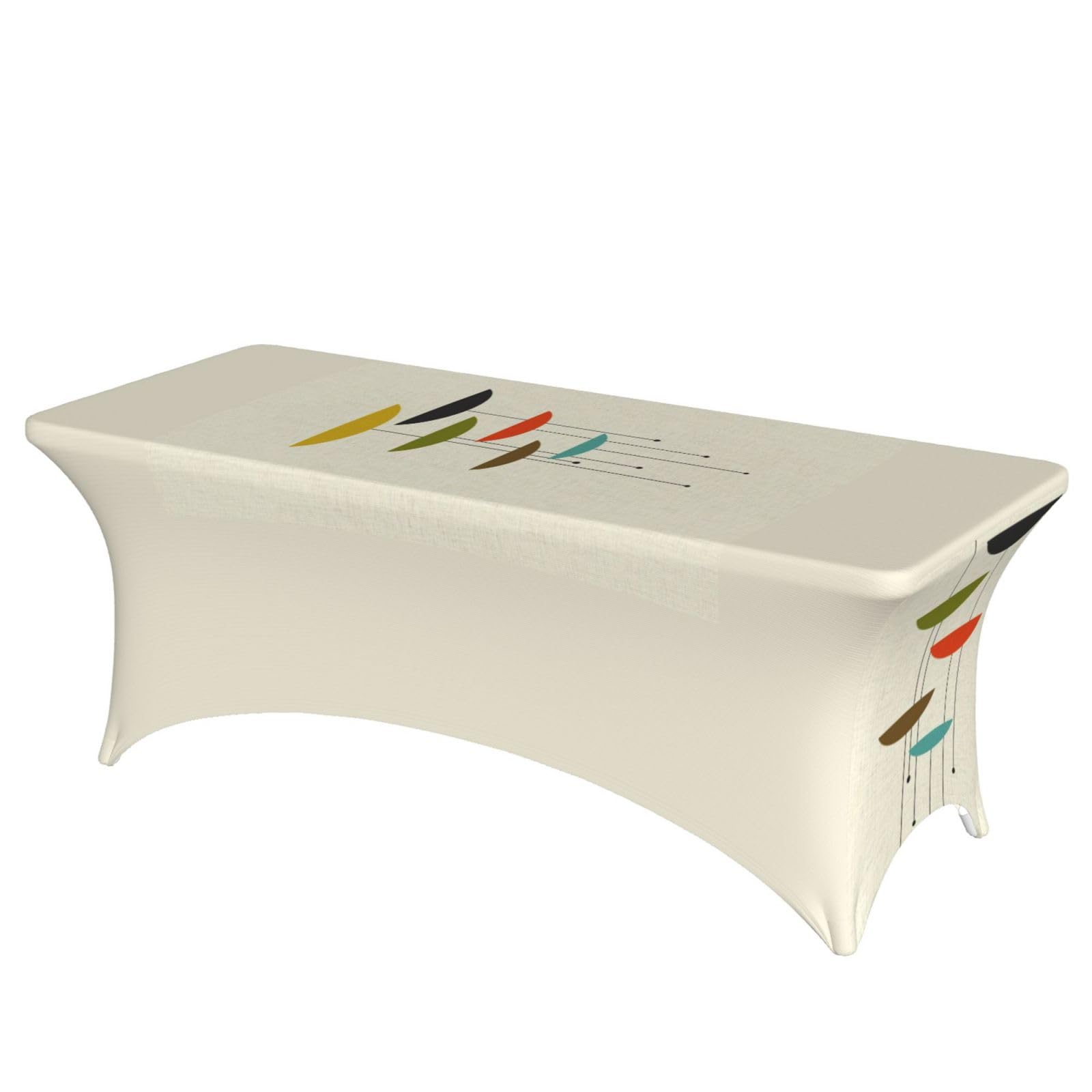 ERCgad Mid Century Modern Prints Print Rectangular Tablecloth Dining Banquet Party Events Home Celebration Table Cover