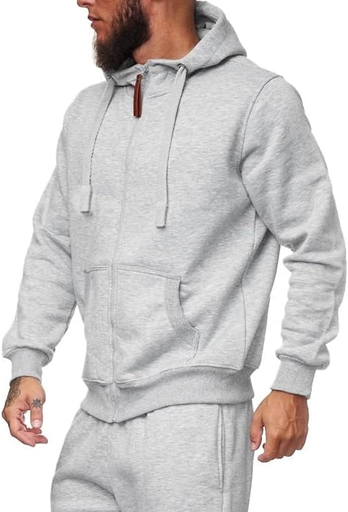 Men Lightweight Full Zip Hoodie Jacket Casual Sports Outdoor Pullover with Zippered And Pockets - Image 3