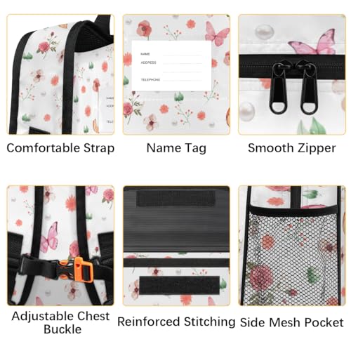 Custom Mini-Backpack for Girls-Kids-Toddler with Initial Name, Personalized Cute Flower Butterfly Mini Schoolbags, Children Kindergarten Preschool Bookbag, for Travel Daypack Nursery Daycare4