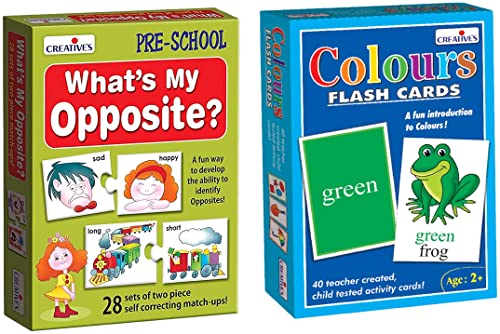 Image of Wildlife Educational Games & Puzzle, 56 Piece, Multicolour&Creative's Colours Flash Cards (Multi-Color, 40 Pieces)