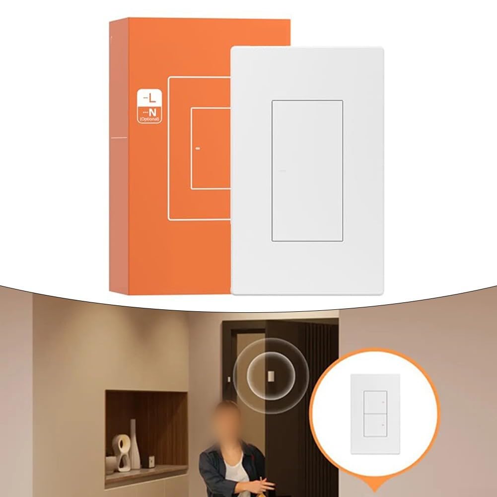 für zigbee Smart Lichtschalter 1 Gang WLAN Schalter für Alexa Google Home Touch Glas Wandschalter Unterputz ohne Neutralleiter Weiß(1-Gang)