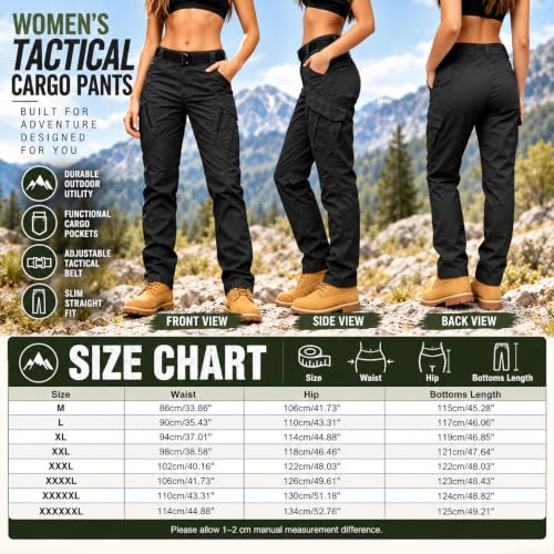 Women's Tactical Cargo Pants, Ripstop Stretchy Hiking Pants with Pockets - image 7