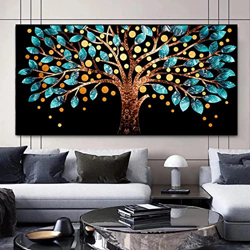 Arbre de vie décoratif pour salon affiche sur toile cerf de luxe