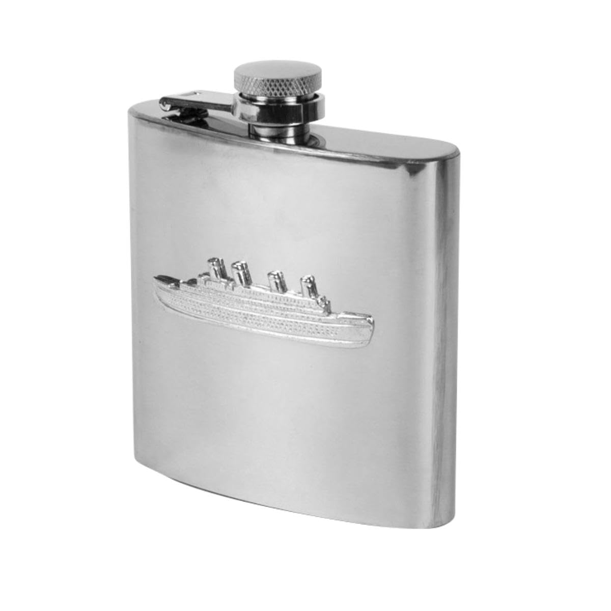 Flasque de poche en acier inoxydable fiole whisky et spiritueux motif Titanic
