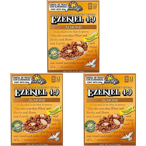 Food for LifeEzekiel 4:9 Organic Sprouted Grain Cereal - Almond - 16 oz (Pack of 3)