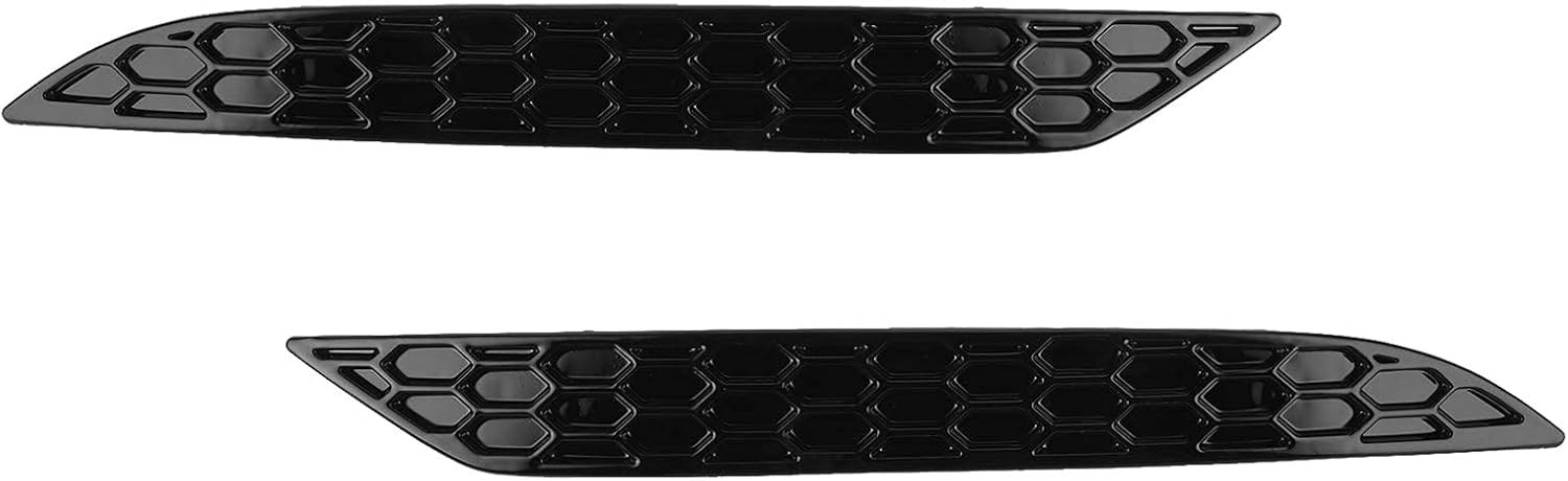 Rear Bumper Reflector, Pair of Left+Right Gloss Black Rear Bumper Reflector Honeycomb Set Fit for MK7.5 GTD R2017?2020