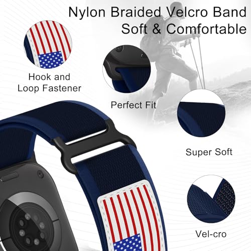 Trail Loop Nylon Band - Compatible with Apple Watch Ultra 2 Band/Ultra Bands 49mm 45mm 44mm Men Women, Braided Elastic Weave Sport Strap for iWatch Ultra 2, iWatch Ultra Series 10 46mm SE/9/8/7/6/5 by surundo - Used condition - Image 2