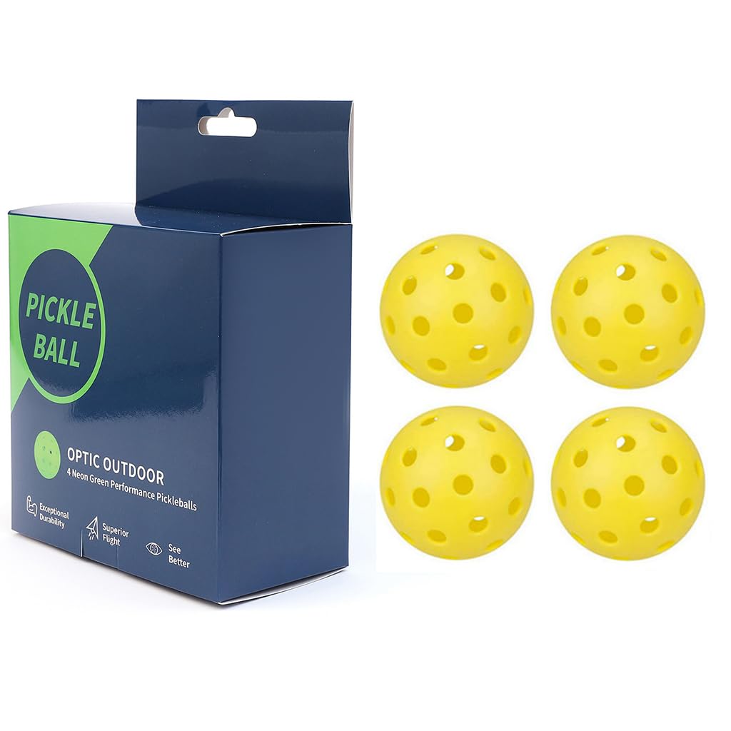 PROBEROS® 4Pcs Outdoor Pickleball Balls 74mm Diameter Pickleball Balls Hard PE 40-Hole Pickleball Balls High Elasticity and Durable Outdoor Pickleball Balls (B0CX5C2LYG) Amazon Price History, Amazon Price Tracker